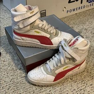 pink puma high top sneakers